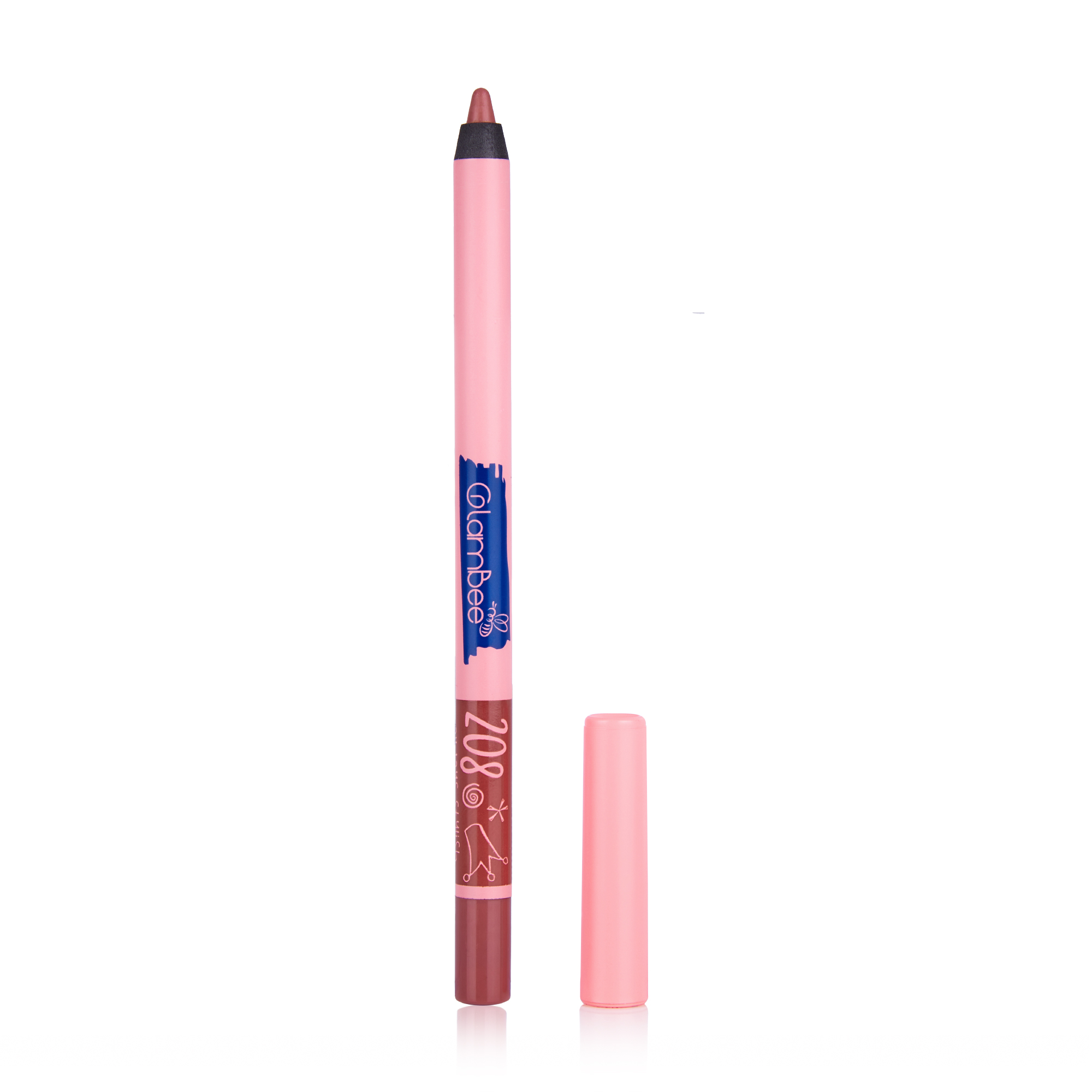 Гелевий олівець для губ GlamBee Satin Lip Liner 208, 1.8 г